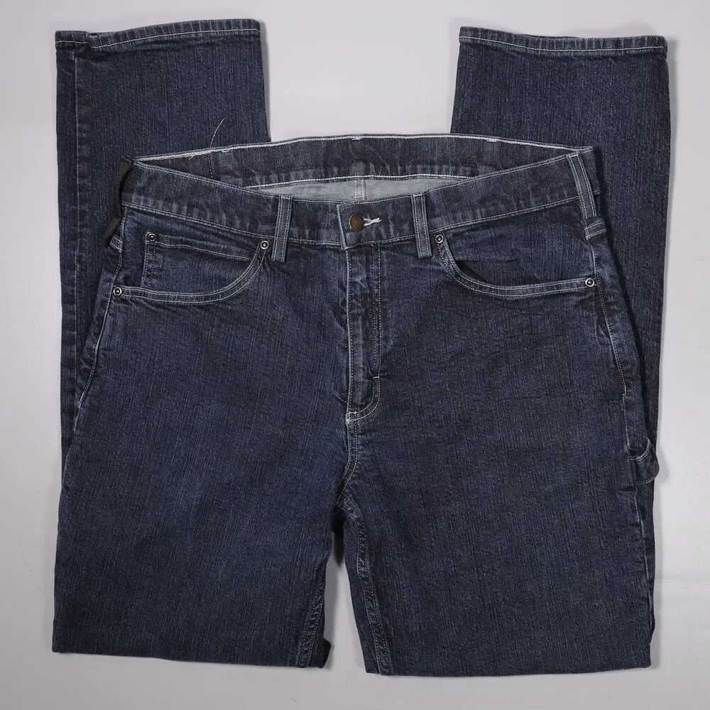 Duluth 40 Grit Flex Standard Fit Carpenter Jeans Workwear Blue Mens 36 x 34